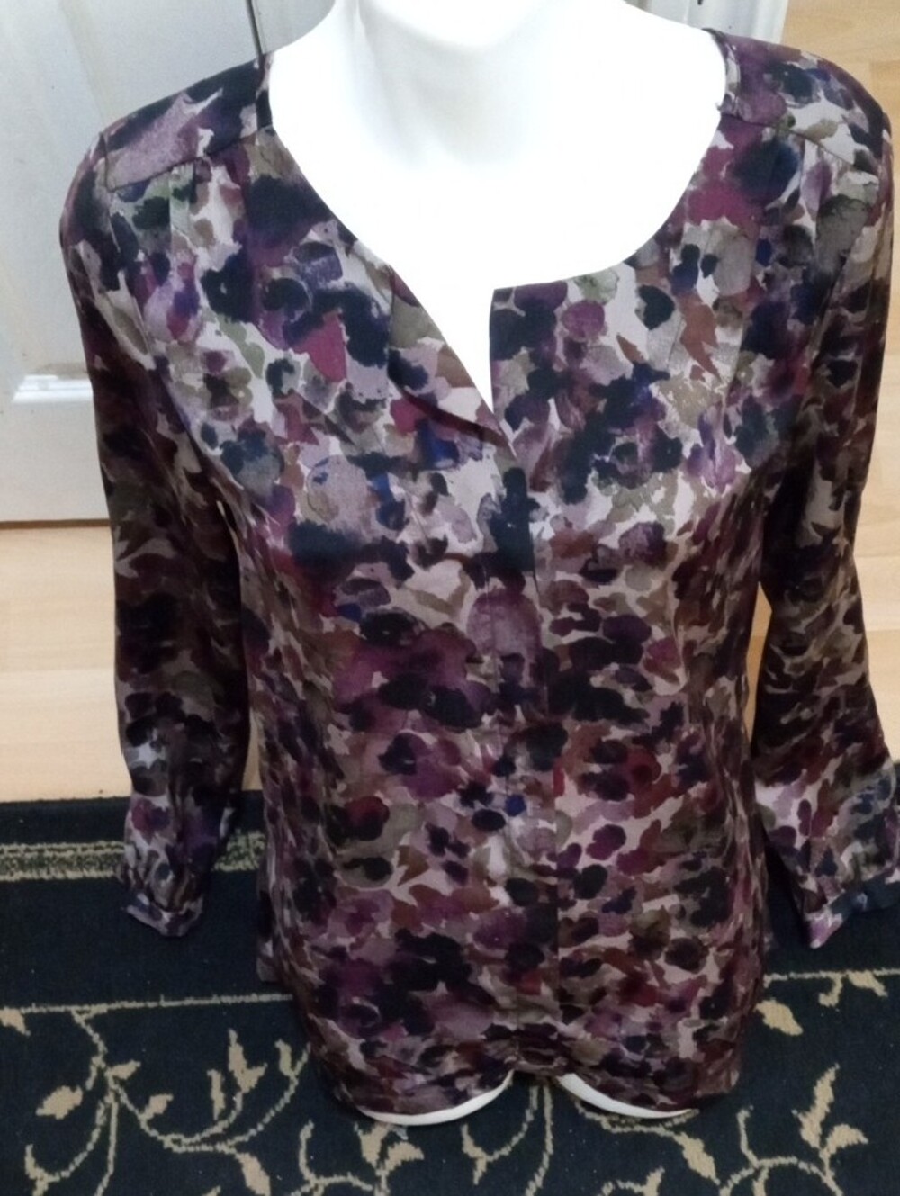 Mexx Purple and Olive Floral Long-Sleeve Blouse - Picture 4 of 7